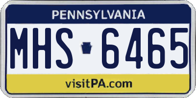 PA license plate MHS6465