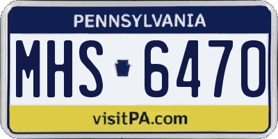 PA license plate MHS6470