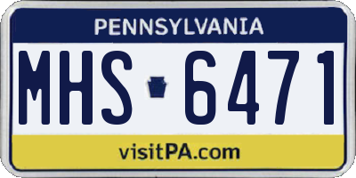 PA license plate MHS6471