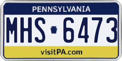 PA license plate MHS6473