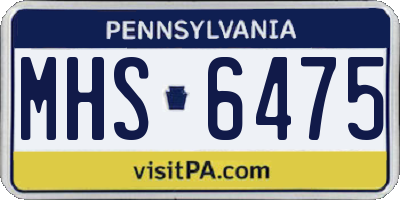 PA license plate MHS6475