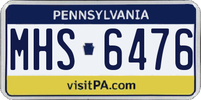 PA license plate MHS6476