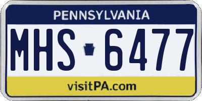 PA license plate MHS6477