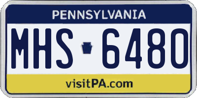 PA license plate MHS6480