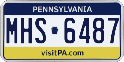 PA license plate MHS6487