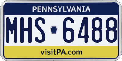 PA license plate MHS6488