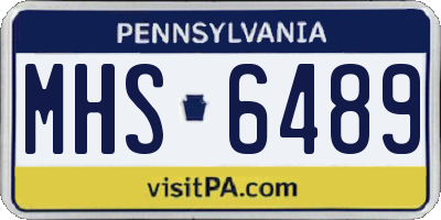 PA license plate MHS6489