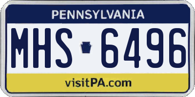 PA license plate MHS6496