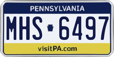 PA license plate MHS6497