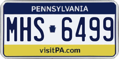 PA license plate MHS6499