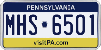 PA license plate MHS6501