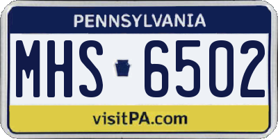 PA license plate MHS6502