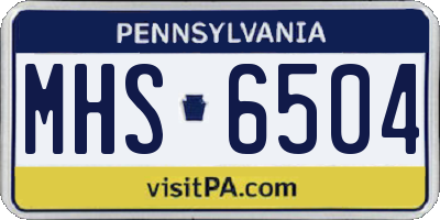 PA license plate MHS6504