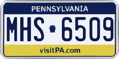 PA license plate MHS6509