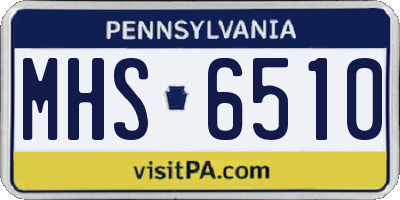 PA license plate MHS6510