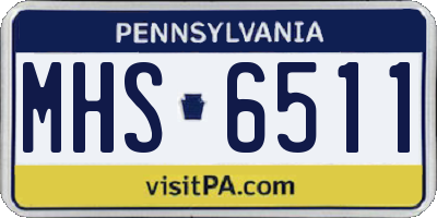 PA license plate MHS6511