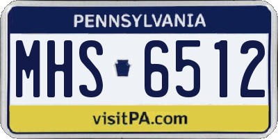PA license plate MHS6512