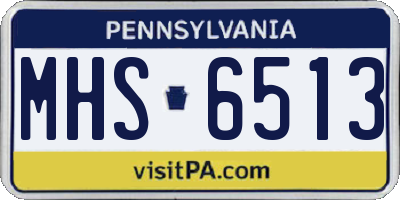 PA license plate MHS6513