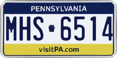 PA license plate MHS6514