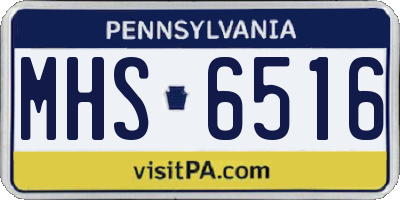 PA license plate MHS6516