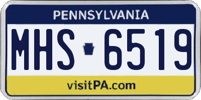 PA license plate MHS6519