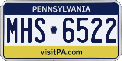 PA license plate MHS6522