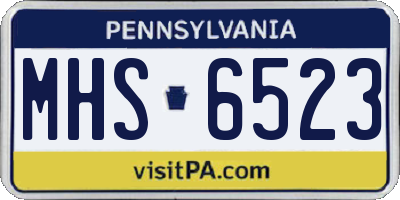 PA license plate MHS6523