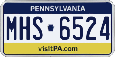 PA license plate MHS6524