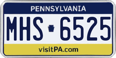 PA license plate MHS6525