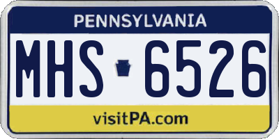 PA license plate MHS6526