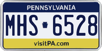 PA license plate MHS6528