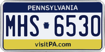 PA license plate MHS6530