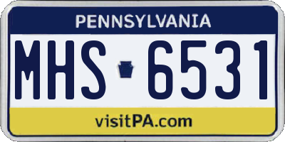 PA license plate MHS6531