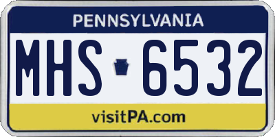 PA license plate MHS6532