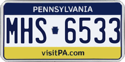 PA license plate MHS6533