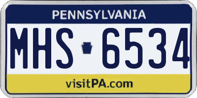 PA license plate MHS6534