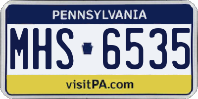 PA license plate MHS6535