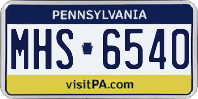 PA license plate MHS6540