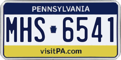 PA license plate MHS6541