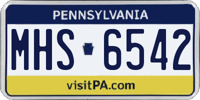 PA license plate MHS6542
