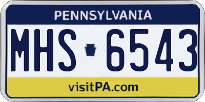 PA license plate MHS6543