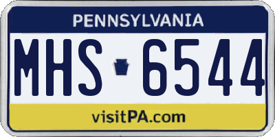 PA license plate MHS6544