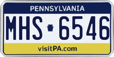 PA license plate MHS6546
