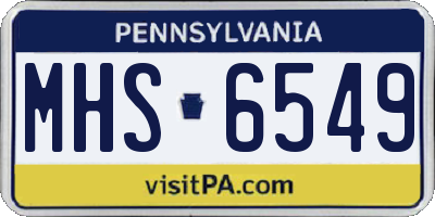 PA license plate MHS6549