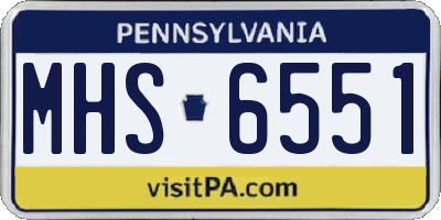 PA license plate MHS6551