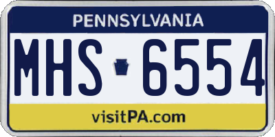 PA license plate MHS6554