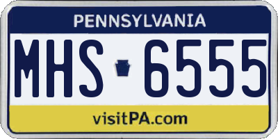 PA license plate MHS6555
