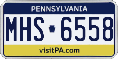 PA license plate MHS6558