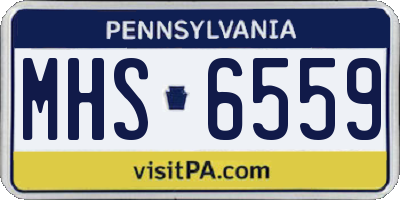 PA license plate MHS6559