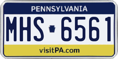 PA license plate MHS6561